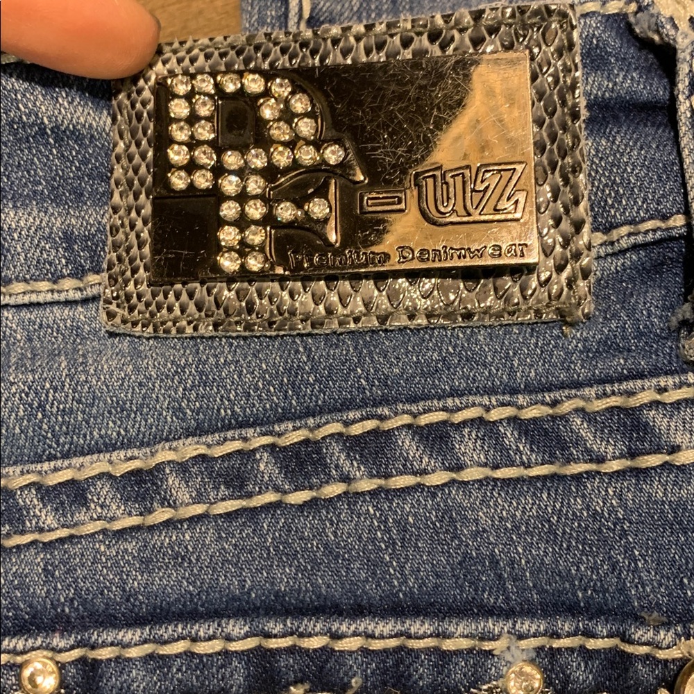 Y2K D-Fuz Rhinestone Embellished Classic Blue Boot Cut Women's Jeans size 7/8 - Picture 3 of 11